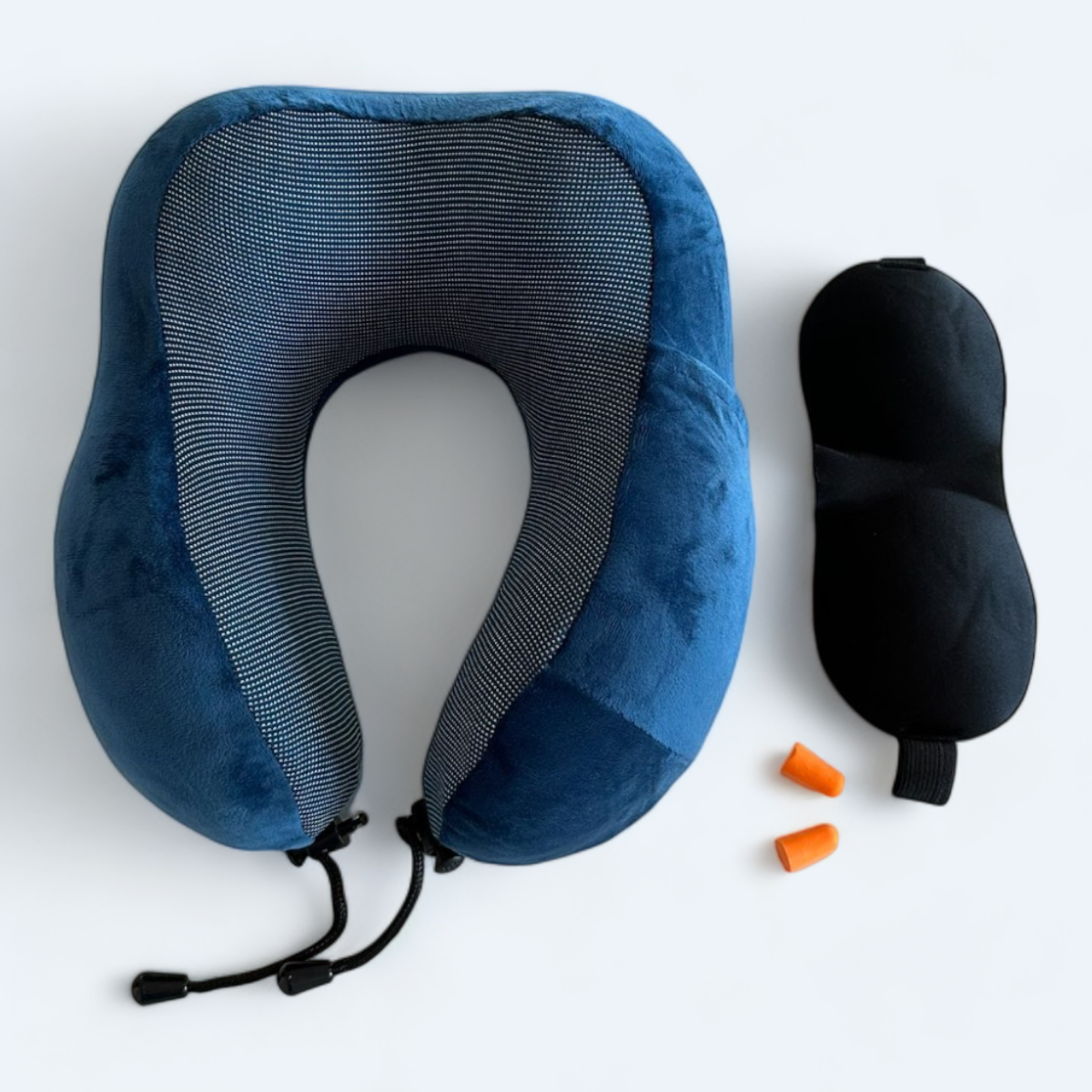 blå velour nakkepude sæt